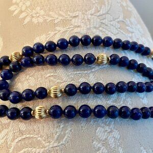 Cobalt Blue and Gold-tone Beads